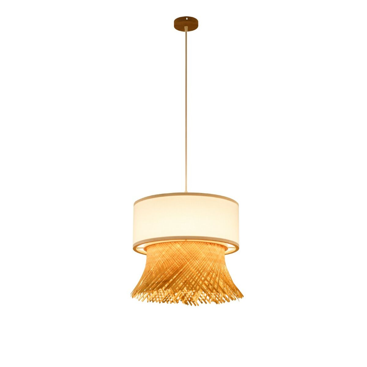 Taklys DKD Home Decor Polyester Bambus (40 x 40 x 39 cm)